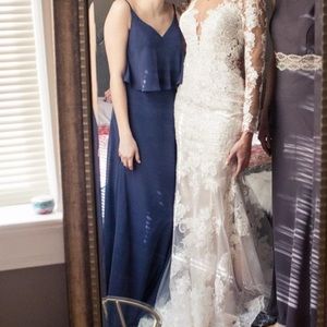 Slate blue bridesmaids dress